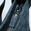 GUCCI GG Canvas Shoulder Bag Black Silver 122791 Auth 135007-15