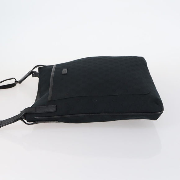 GUCCI GG Canvas Shoulder Bag Black Silver 122791 Auth 135007