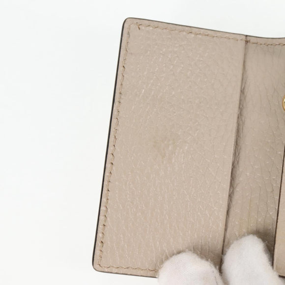 GUCCI GG Supreme Key Case PVC White Gold 456113 2149 Auth 135011AM