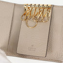 GUCCI GG Supreme Key Case PVC White Gold 456113 2149 Auth 135011M-20
