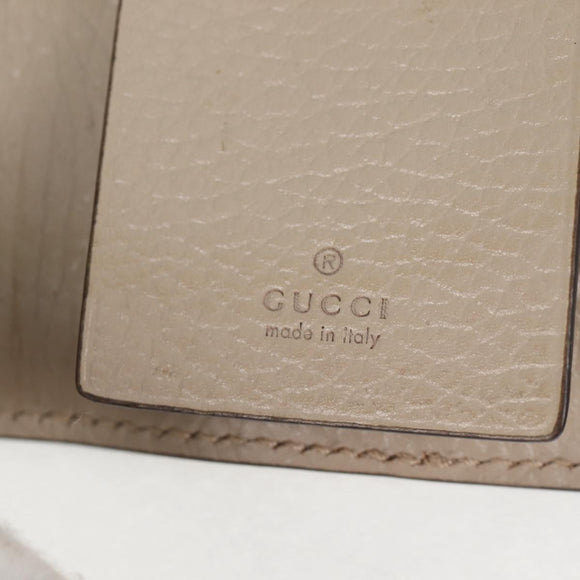 GUCCI GG Supreme Key Case PVC White Gold 456113 2149 Auth 135011M