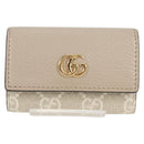 GUCCI GG Supreme Key Case PVC White Gold 456113 2149 Auth 135011M-13