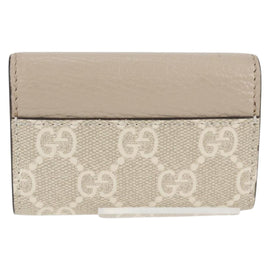 GUCCI GG Supreme Key Case PVC White Gold 456113 2149 Auth 135011AM - 0