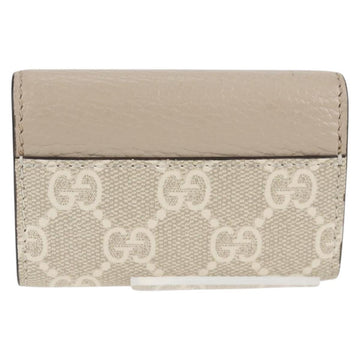 GUCCI GG Supreme Key Case PVC White Gold 456113 2149 Auth 135011AM - 0