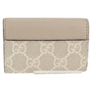 GUCCI GG Supreme Key Case PVC White Gold 456113 2149 Auth 135011M-2