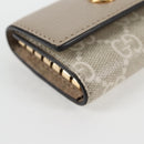 GUCCI GG Supreme Key Case PVC White Gold 456113 2149 Auth 135011M-14