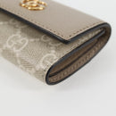 GUCCI GG Supreme Key Case PVC White Gold 456113 2149 Auth 135011AM-15