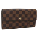 LOUIS VUITTON Damier Ebene Portefeuille Sarah Long Wallet N60491 LV Auth 135012-1