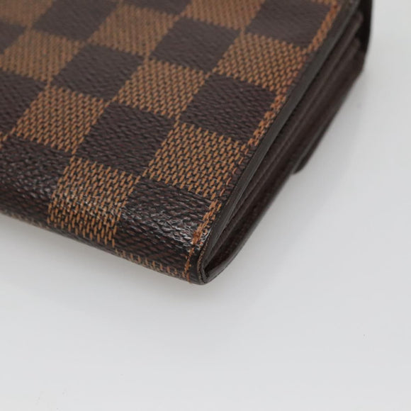 LOUIS VUITTON Damier Ebene Portefeuille Sarah Long Wallet N60491 LV Auth 135012