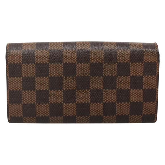 LOUIS VUITTON Damier Ebene Portefeuille Sarah Long Wallet N60491 LV Auth 135012