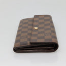 LOUIS VUITTON Damier Ebene Portefeuille Sarah Long Wallet N60491 LV Auth 135012-4