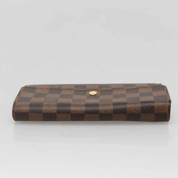 LOUIS VUITTON Damier Ebene Portefeuille Sarah Long Wallet N60491 LV Auth 135012