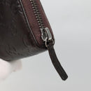 GUCCI GG Canvas Guccissima Wallet Leather Brown Silver 43219 0416 Auth 135014-12