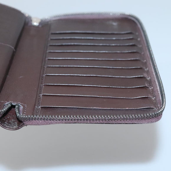 GUCCI GG Canvas Guccissima Wallet Leather Brown Silver 43219 0416 Auth 135014