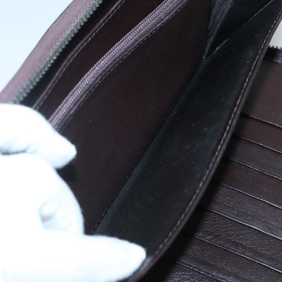 GUCCI GG Canvas Guccissima Wallet Leather Brown Silver 43219 0416 Auth 135014