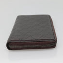 GUCCI GG Canvas Guccissima Wallet Leather Brown Silver 43219 0416 Auth 135014-5