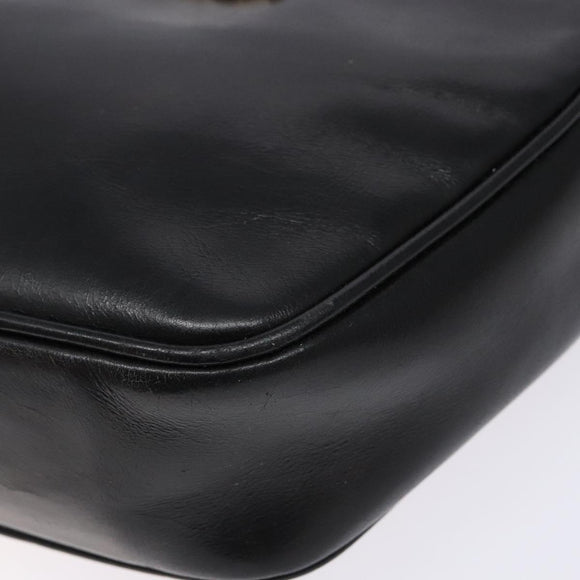 Salvatore Ferragamo Shoulder Bag Leather Black Gold Auth 135016