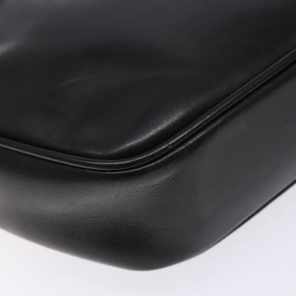 Salvatore Ferragamo Shoulder Bag Leather Black Gold Auth 135016