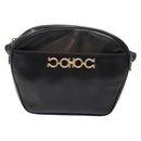 Salvatore Ferragamo Shoulder Bag Leather Black Gold Auth 135016-2