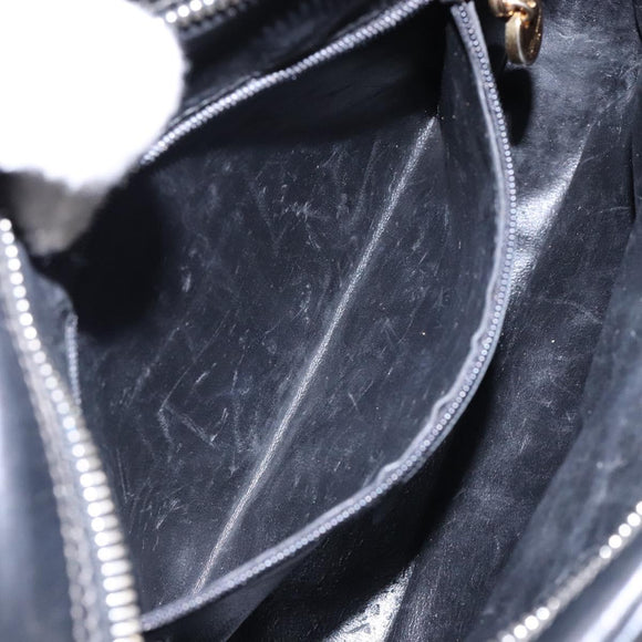 Salvatore Ferragamo Shoulder Bag Leather Black Gold Auth 135016