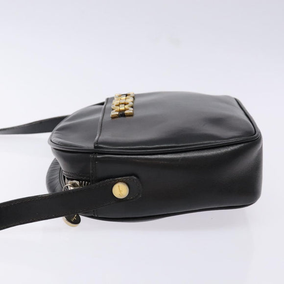 Salvatore Ferragamo Shoulder Bag Leather Black Gold Auth 135016