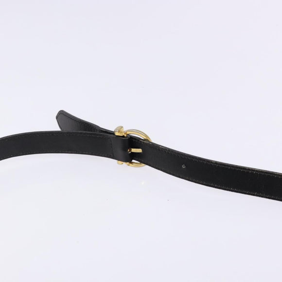 Salvatore Ferragamo Shoulder Bag Leather Black Gold Auth 135016