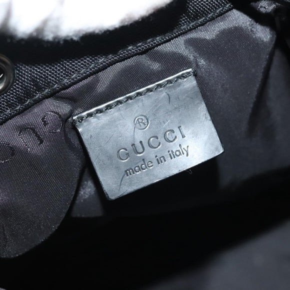 GUCCI Pouch Nylon Black Silver 039 0973 Auth 135018