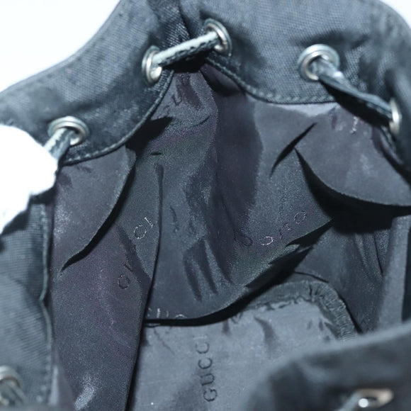 GUCCI Pouch Nylon Black Silver 039 0973 Auth 135018