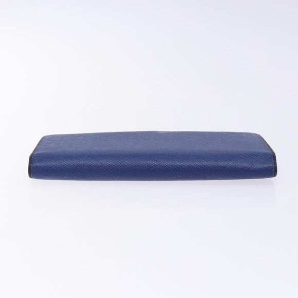 LOUIS VUITTON Taiga Portefeuille Braza Long Wallet Blue M30559 LV Auth 135023