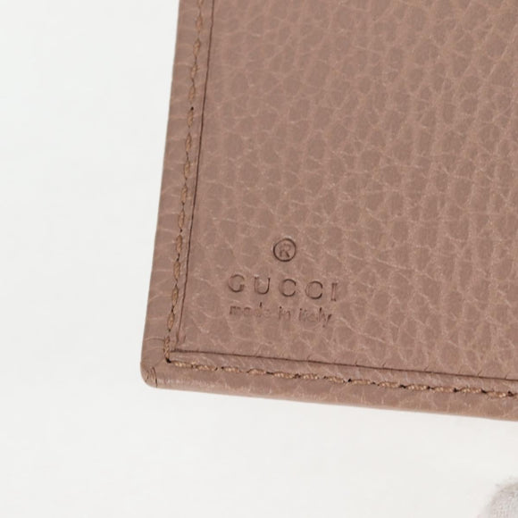 GUCCI Compact Bifold Wallet Leather Gold Pink Beige 523193 1147 Auth 135025AM