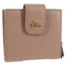 GUCCI Compact Bifold Wallet Leather Gold Pink Beige 523193 1147 Auth 135025AM-1