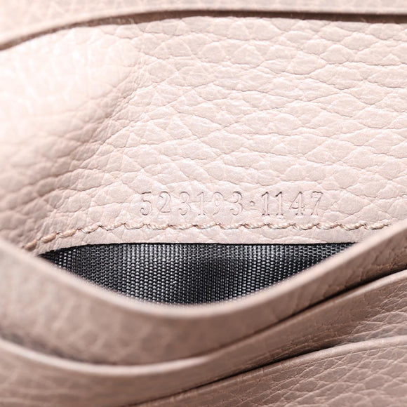 GUCCI Compact Bifold Wallet Leather Gold Pink Beige 523193 1147 Auth 135025AM