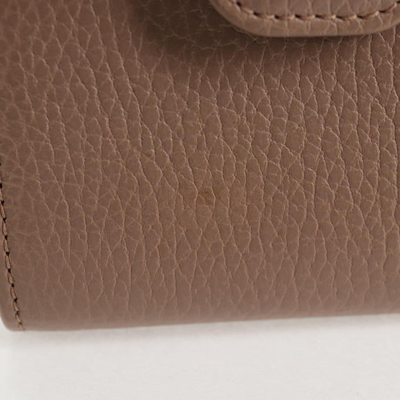 GUCCI Compact Bifold Wallet Leather Gold Pink Beige 523193 1147 Auth 135025AM