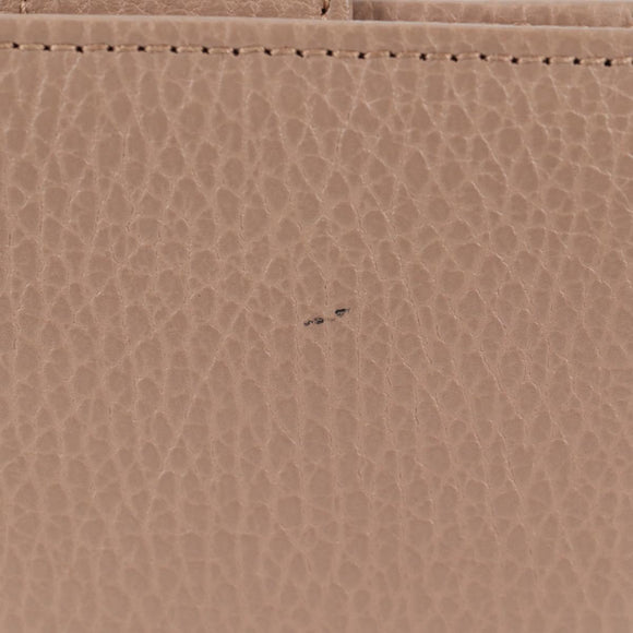 GUCCI Compact Bifold Wallet Leather Gold Pink Beige 523193 1147 Auth 135025AM