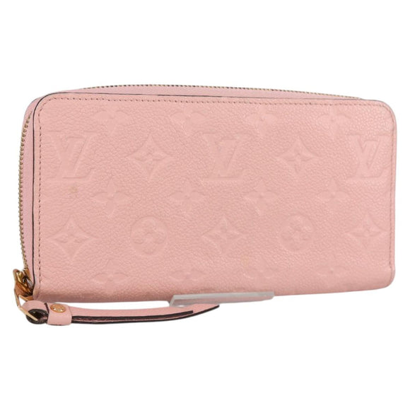 LOUIS VUITTON Empreinte Zippy Wallet Long Wallet Pink M64090 LV Auth 135026M