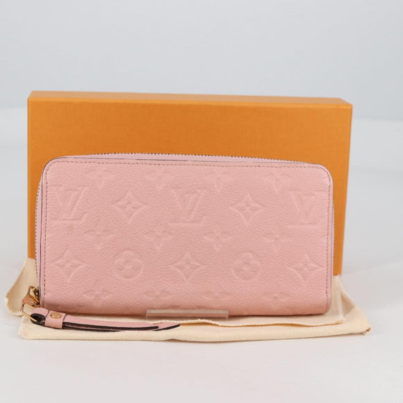 LOUIS VUITTON Empreinte Zippy Wallet Long Wallet Pink M64090 LV Auth 135026M