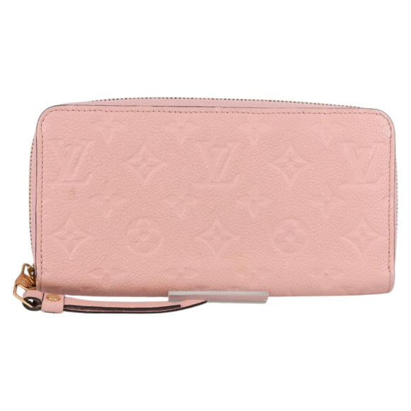 LOUIS VUITTON Empreinte Zippy Wallet Long Wallet Pink M64090 LV Auth 135026M