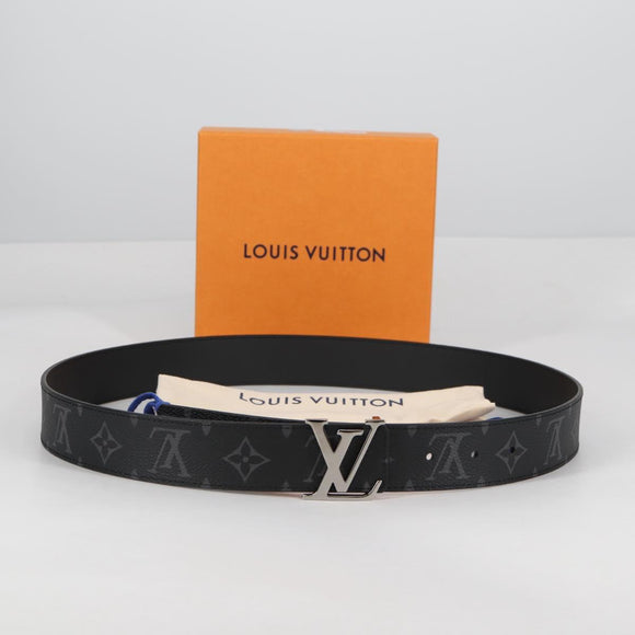 LOUIS VUITTON Eclipse 35 MM Ceinture LV Printed Initials Belt M0450 Auth 135028AM