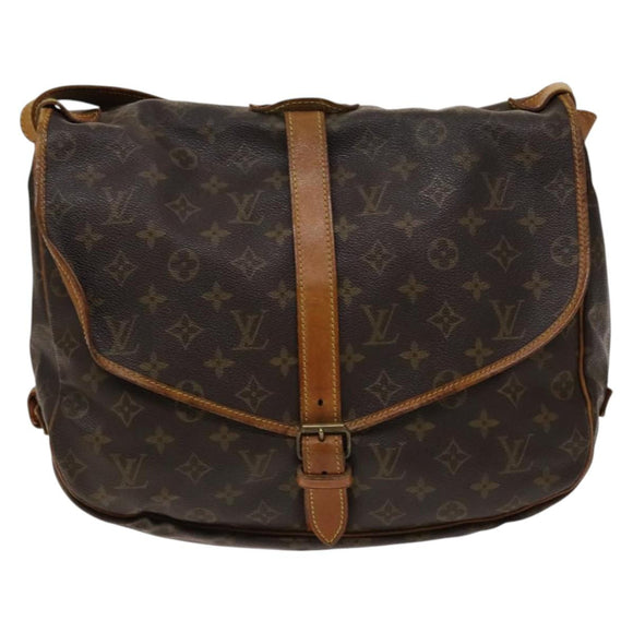 LOUIS VUITTON Monogram Saumur 35 Shoulder Bag M42254 LV Auth 135031