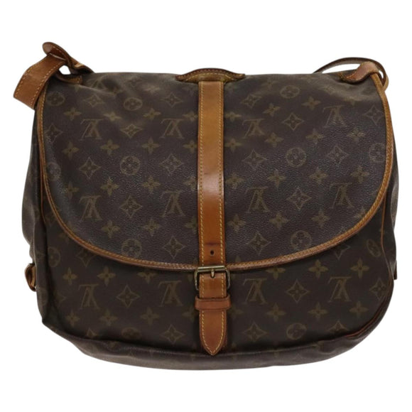 LOUIS VUITTON Monogram Saumur 35 Shoulder Bag M42254 LV Auth 135031