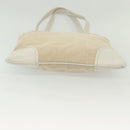 PRADA Tote Bag Canvas Beige Silver Auth 135047-5