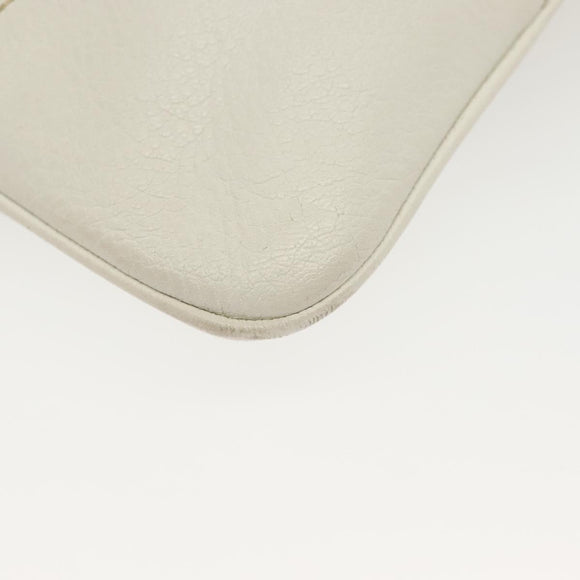 PRADA Tote Bag Canvas Beige Silver Auth 135047