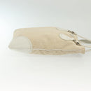 PRADA Tote Bag Canvas Beige Silver Auth 135047-3