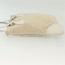 PRADA Tote Bag Canvas Beige Silver Auth 135047-4