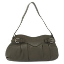 Salvatore Ferragamo Shoulder Bag Leather Gray Silver Auth 135050-1