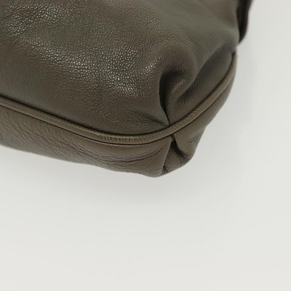 Salvatore Ferragamo Shoulder Bag Leather Gray Silver Auth 135050