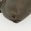 Salvatore Ferragamo Shoulder Bag Leather Gray Silver Auth 135050-15