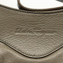 Salvatore Ferragamo Shoulder Bag Leather Gray Silver Auth 135050-17