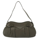 Salvatore Ferragamo Shoulder Bag Leather Gray Silver Auth 135050-13