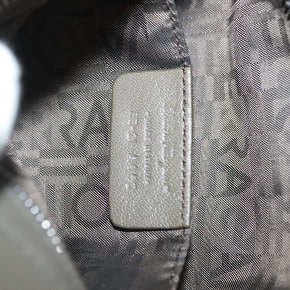 Salvatore Ferragamo Shoulder Bag Leather Gray Silver Auth 135050